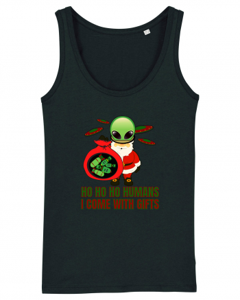 Funny Santa Claus Alien Black