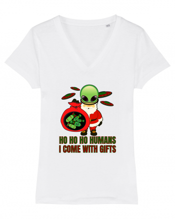 Funny Santa Claus Alien White