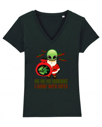 Funny Santa Claus Alien Black