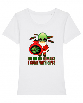 Funny Santa Claus Alien White