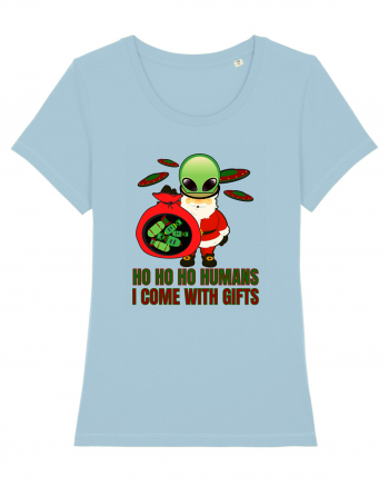 Funny Santa Claus Alien Sky Blue