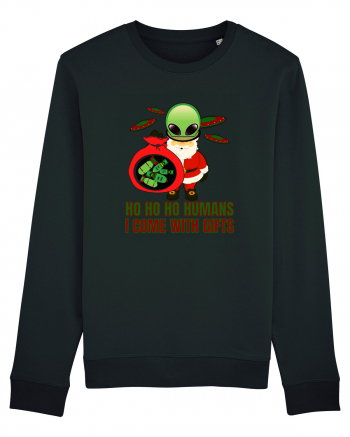 Funny Santa Claus Alien Black