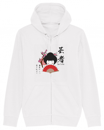 Geisha Kanji și Ilustrație (negru) White