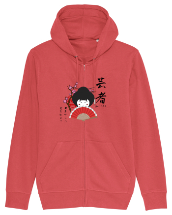 Geisha Kanji și Ilustrație (negru) Carmine Red