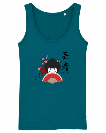 Geisha Kanji și Ilustrație (negru) Ocean Depth