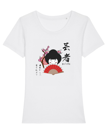 Geisha Kanji și Ilustrație (negru) White