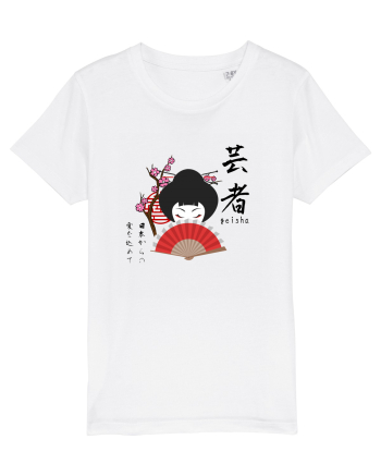 Geisha Kanji și Ilustrație (negru) White