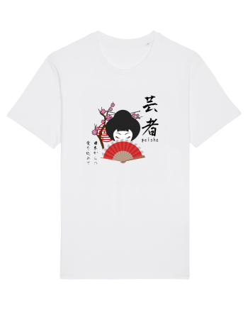 Geisha Kanji și Ilustrație (negru) White