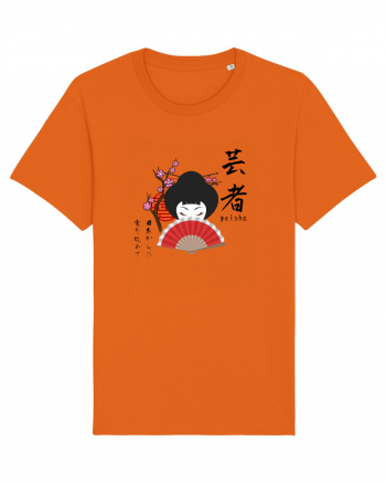 Geisha Kanji și Ilustrație (negru) Bright Orange