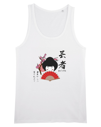 Geisha Kanji și Ilustrație (negru) White