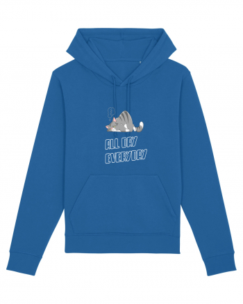 Funny Cool Lazy Cat Royal Blue