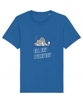 Funny Cool Lazy Cat Royal Blue