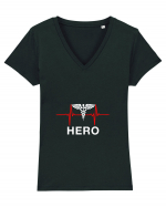 Hero medical staff Tricou mânecă scurtă guler V Damă Evoker