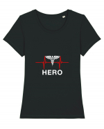 Hero medical staff Tricou mânecă scurtă guler larg fitted Damă Expresser