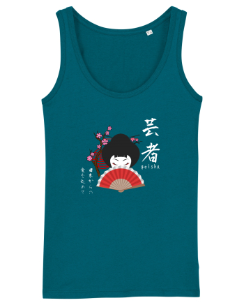 Geisha Kanji și Ilustrație (alb) Ocean Depth
