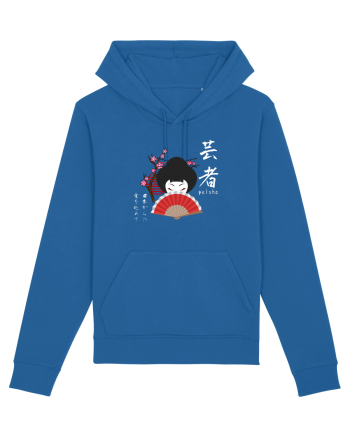 Geisha Kanji și Ilustrație (alb) Royal Blue