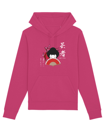 Geisha Kanji și Ilustrație (alb) Raspberry