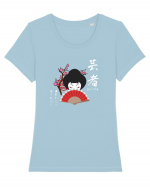 Geisha Kanji și Ilustrație (alb) Tricou mânecă scurtă guler larg fitted Damă Expresser