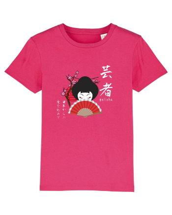Geisha Kanji și Ilustrație (alb) Raspberry