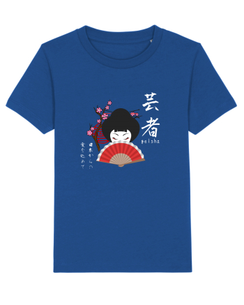 Geisha Kanji și Ilustrație (alb) Majorelle Blue