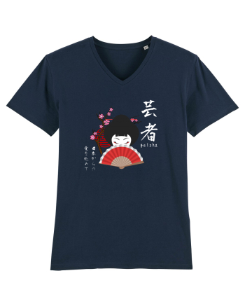 Geisha Kanji și Ilustrație (alb) French Navy