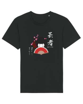 Geisha Kanji și Ilustrație (alb) Black