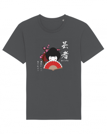 Geisha Kanji și Ilustrație (alb) Anthracite