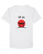 Altar Japonez „Shrine” (negru) Tricou mânecă scurtă guler larg Bărbat Skater