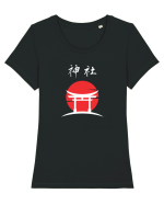 Altar Japonez „Shrine” (alb) Tricou mânecă scurtă guler larg fitted Damă Expresser