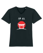 Altar Japonez „Shrine” (alb) Tricou mânecă scurtă guler V Bărbat Presenter