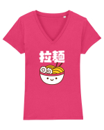Ramen Bowl Kanji (alb) Tricou mânecă scurtă guler V Damă Evoker