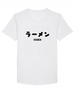 Ramen Katakana (negru) Tricou mânecă scurtă guler larg Bărbat Skater