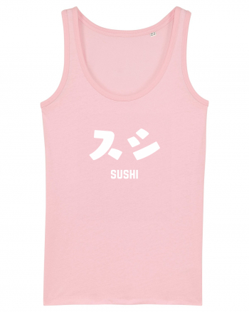 Sushi Katakana (alb) Cotton Pink