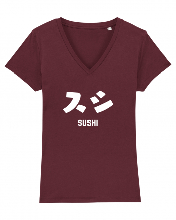 Sushi Katakana (alb) Burgundy