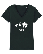 Baka Katakana (alb) Tricou mânecă scurtă guler V Damă Evoker