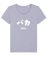 Baka Katakana (alb) Tricou mânecă scurtă guler larg fitted Damă Expresser