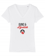 Guns and lipstick Tricou mânecă scurtă guler V Damă Evoker