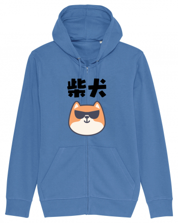 Shiba Inu Kanji (negru) Bright Blue