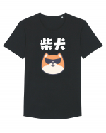 Shiba Inu Kanji (alb) Tricou mânecă scurtă guler larg Bărbat Skater