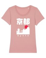 Kyoto White Silhouette Tricou mânecă scurtă guler larg fitted Damă Expresser
