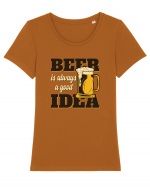 Beer is always a good idea Tricou mânecă scurtă guler larg fitted Damă Expresser