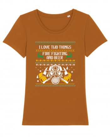 I Love Two Things Fire Fighting And Beer Roasted Orange