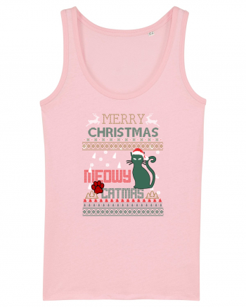 Meowy Christmas Merry Christmas Cat Cotton Pink