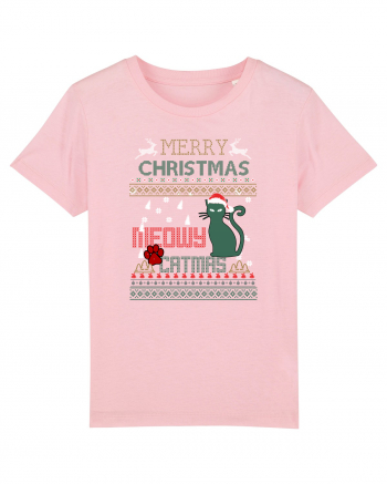 Meowy Christmas Merry Christmas Cat Cotton Pink