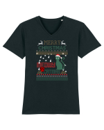 Meowy Christmas Merry Christmas Cat Tricou mânecă scurtă guler V Bărbat Presenter