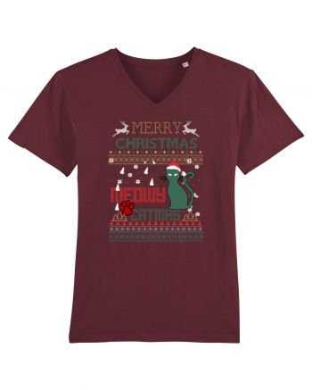 Meowy Christmas Merry Christmas Cat Burgundy