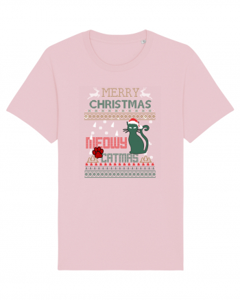 Meowy Christmas Merry Christmas Cat Cotton Pink