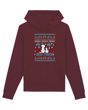 Meowy Meowy Meowy Xmas Best Friends Burgundy