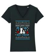 Meowy Meowy Meowy Xmas Best Friends Tricou mânecă scurtă guler V Damă Evoker