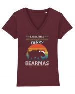 Merry Bearmas Tricou mânecă scurtă guler V Damă Evoker